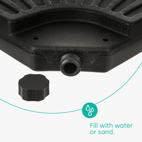 Sand or Water Filled Parasol Base - Black